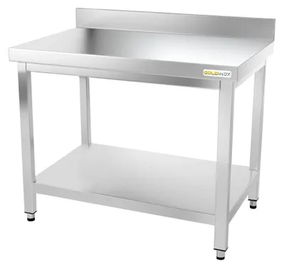 Immagine prodotto di Tavolo da lavoro in acciaio inossidabile, dimensioni 1000 x 800 mm, modello PREMIUM - GOLDINOX