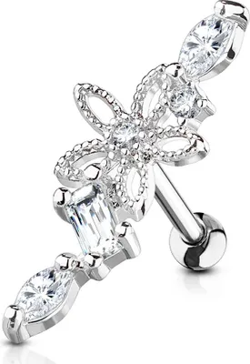 Produktbild von Helix Piercing Barbell Blume Klar