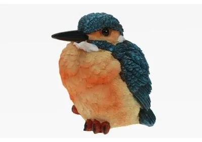 Produktbild von Eisvogel-Figur - blau/orange - 12 x 10 cm - Polystone