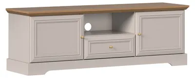Produktbild von TV-Möbel Dulci mit 1 Schublade und 2 Türen, Kaschmir und Holzoptik, 154.7cm