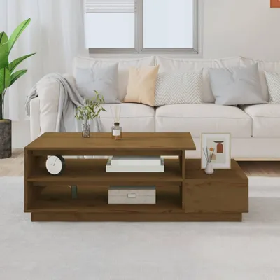 Image de Maison Exclusive - Table basse brun miel 120x50x40,5 cm Bois massif Pin