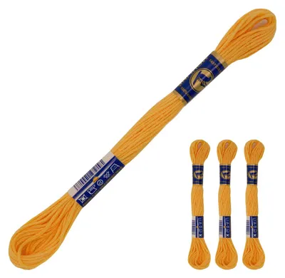 3 Docken Stickgarn orange