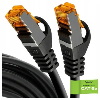 Zdjęcie produktu dla Vayox Kabel Sieciowy FTP Patch Cord VA0176-1,5 | Cat.6a | 1,5m | Czarny