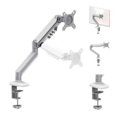 Obrázok produktu pre Mark Adler Flow 2.0 držiak na monitor - rameno s plynovou pružinou, 360° otáčanie, VESA 75x75/100x100, do 9 kg, pre 15"-32", hliník, možnosť montáže bez vŕtania