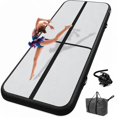 Zdjęcie produktu dla Airtrack Materac Gimnastyczny Mata Ścieżka Akrobatyczna Składana 300X100X10 Czarna