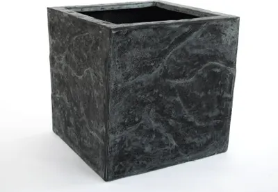 Produktbild von Elegant Einrichten | Pflanzkübel | Fiberglas | Stein-Optik | quadratisch | 30x30x30cm | anthrazit grau.
