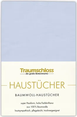 Produktbild von Traumschloss Betttuch Haustuch 150 x 250 cm hellblau aus 100% Baumwolle, ohne Gummizug
