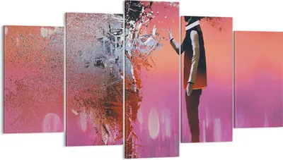 Produktbild von Bild auf Leinwand - Leinwandbild - Mann modern - 160x85cm - Wand Bild - Wanddeko - Wandbilder - Leinwanddruck - Bilder - Kunstdruck - Wanddekoration - Leinwand bilder - Wandkunst - EA160x85-3868