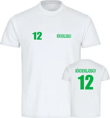 Produktbild von multifanshop Kinder T-Shirt - Mönchengladbach - Trikot Nummer 12, weiß, Größe 164
