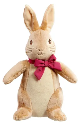 Image de Lapin en peluche arc-en-ciel Flopsy avec noeud grand