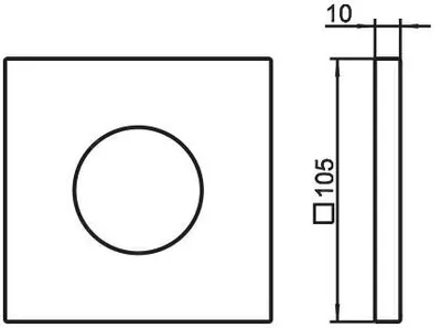 Produktbild von Keuco Wandrosette IXMO 105 x 105 mm, eckig, aus Messing Edelstahl-finish 59556070092