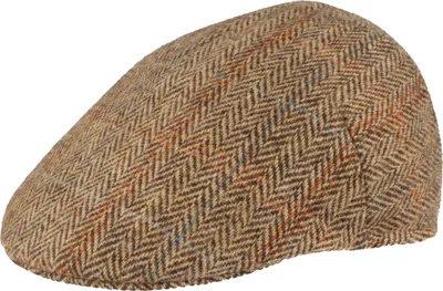 Harris-Tweed knautschbare Flatcap Schirmmütze von Hut-Breiter in beige