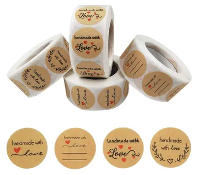Produktbild von 2000 handgefertigte Papieraufkleber aus Kraftpapier
