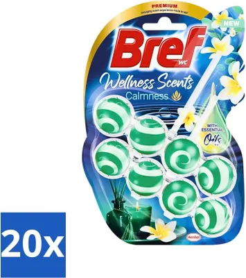 Obrázek produktu pro Bref Wellness Scents Calmness – osvěžovač do toalety – svěží vůně – 2 kusy – výhodný balení – 20 kusů