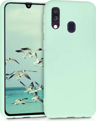Produktbild von kwmobile Hülle kompatibel mit Samsung Galaxy A40 Hülle - weiches TPU Silikon Case - Cover geeignet für kabelloses Laden - Mintgrün matt