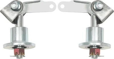 Produktbild von Go-Kart Radspindeln - Achsschenkel/Lenkspindeln - 2 Stück, Eisen, Galvanisiert, Loch Ø 1 cm, Breite 12,5 cm - Silber