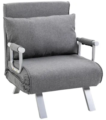 Productafbeelding van Ligstoel, loungestoel, verstelbare rugleuning, logeerbed, 65 cm x 69 cm x 80 cm, grijs