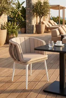 Produktbild von 2er-Set HAVANNA | Bistro Terrassen Stuhl | Creme | Gartenstuhl Gastro Stuhl