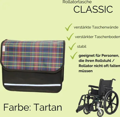Produktbild von SENIORI Rollator / Rollstuhl Tasche Rollatortasche Rollstuhltasche 7. Tartan_classic