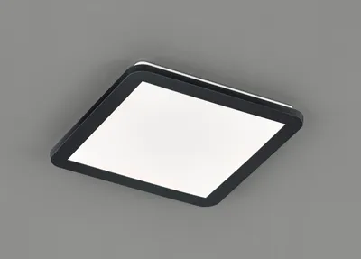 Image de Petit plafonnier LED CAMILLUS lampe de salle de bain plate 30x30cm noir IP44