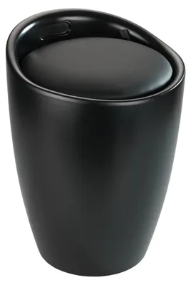 Image de WENKO Tabouret de salle de bain CANDY Panier à linge 20 L Sac collecteur Boîte WC Siège trieur