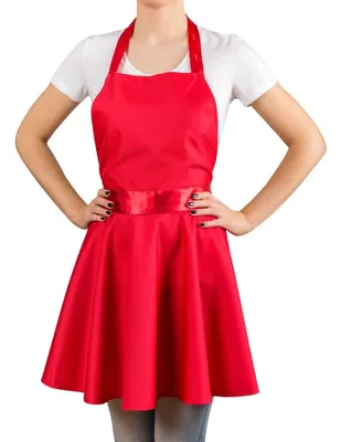 Produktbild von Nitly Rote Schürze Küchenkleid für DAMEN