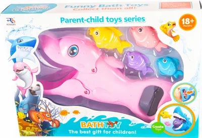 Image de Jouet de bain Dauphin à pinces - Attraper des poissons dans la baignoire et la piscine pour les enfants