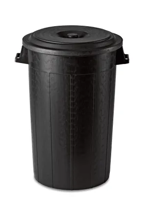 Produktbild von Kreher Abfalltonne Mülltonne Gartentonne in Schwarz mit Deckel, 120 Liter