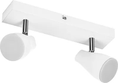 Imagen del producto de Foco LED OSRAM PEAR, modelo GU10, blanco, 2 x 4,3W, 700 lúmenes, 274 mm, luz blanca cálida, cabezales ajustables, montaje sencillo, compatible con bombillas GU10 inteligentes, IP 20, 2700K