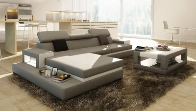 Zdjęcie produktu dla Narożnik do salonu skórzana sofa tapicerowana kanapa JVmoebel