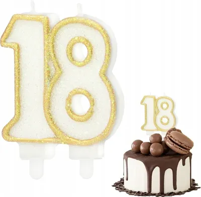 Image de Bougie D'anniversaire Chiffre 18 Or Métallique Pour Fête D'anniversaire