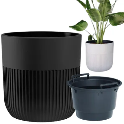 Produktbild von Form-Plastic Pflanzkübel Luca 30 rund mit Einsatz Schwarz