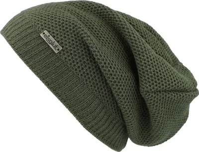 Eisglut Strick-Beanie Zina mit Fleece-Innenband in oliv