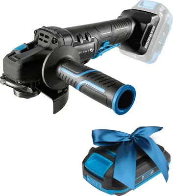 Produktbild von HÖGERT TECHNIK Akku-Winkelschleifer 125mm, 18V Bürstenloser Motor, 8000 U/Min, Werkzeuglose Schutzvorrichtungen, Sicherheits-Paddelschalter, Metallgetriebe + PROMO 2,0 Ah