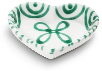 Produktbild von Gmundner Keramik Grüngeflammt, Herzschale (L:10cm)