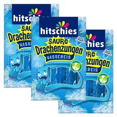 Produktbild von hitschies Saure Drachenzunge BLAU Wassereis | Vegan 10 x 40 ml (400ml) (3er Pack)