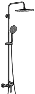 Produktbild von Duschsäule, Edelstahl, 3 Funktionen Handbrause, Schwarz - 10 Zoll