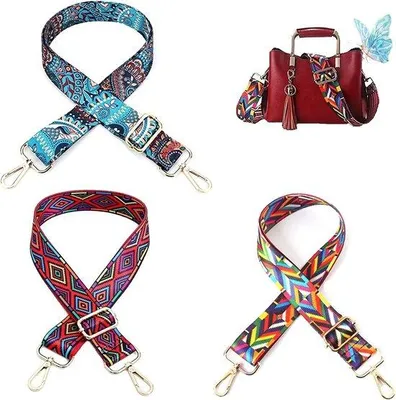 Imagen del producto de Ibenzoa® - Juego de 3 correas de nylon ajustables para hombro – correas anchas y ergonómicas con cierre metálico, ojales reforzados, repelentes al agua, color , para bolsos y mochilas