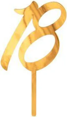 Produktbild von 18. Geburtstag Topper Gold Acryl 12x7cm