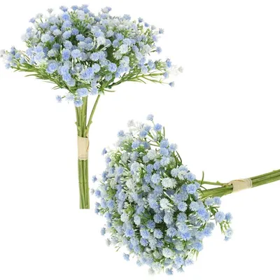 Produktbild von Dekorativer künstlicher Schleierkraut-Blumenstrauß für die Vasendekoration - Blau