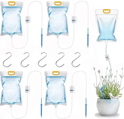 Zdjęcie produktu dla System nawadniania Famanu do roślin doniczkowych - zestaw 5 sztuk, pojemność 350 ml, worki do nawadniania kroplowego
