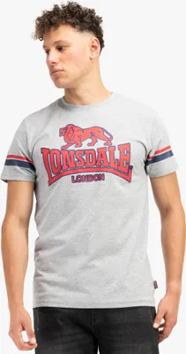 Zdjęcie produktu dla T-shirt męski regular fit METHLEY Marl Grey/Navy/Red S Lonsdale