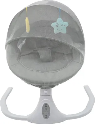 Obrázok produktu pre Elektrické detské hojdacie kreslo, 5 rýchlostí prirodzeného hojdania, funkcia Bluetooth, nosnosť 18 kg, sivé