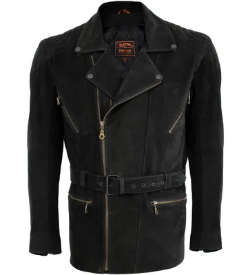 Produktbild von Motorrad Lederjacke 3/4 lang Motorrad Biker Motorradjacke Retro Chopper 80´s(M)