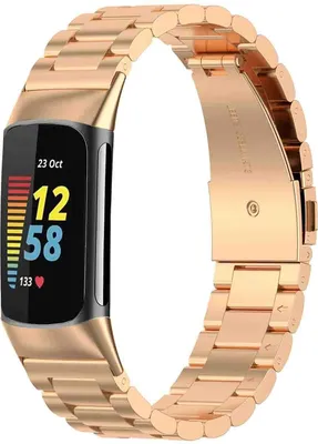 Productafbeelding van imoshion Stalen bandje voor de Fitbit Charge 5 - Rosé Goud