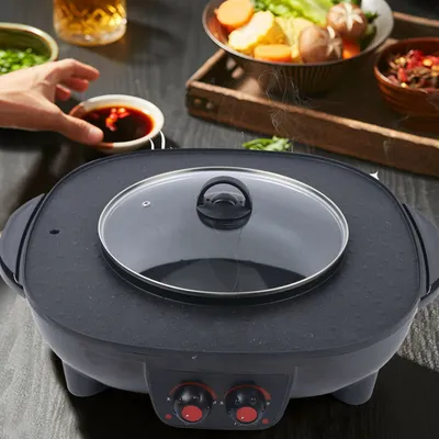 Produktbild von multifunkční grilovací pánve 2v1 BBQ Hot Pot Grill Pan Grill Non-stick Baking Pan Smokeless