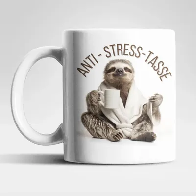 Produktbild von Anti Stress Faultier Kaffeetasse Teetasse Tasse Geschenkidee 325 ml – Faultier-01