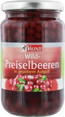 Produktbild von Valenzi Wild Preiselbeeren stark gezuckert im Glas 540g 12er Pack