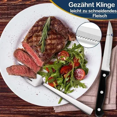Produktbild von Famanu Besteckset 36-teilig mit Steakmesser - Silber für 6 Personen