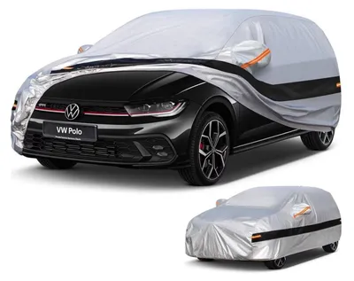 Obrázok produktu pre Ochranný obal na auto, 10 vrstiev, vodotesný, pre VW Polo, modelové roky 1981-2025, farba: strieborná